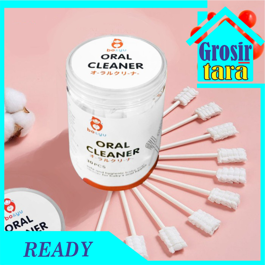 Jual Pembersih Mulut Bayi Sikat Lidah Bayi Bo&Yu 1 Tube isi 30 Pcs New Born Baby Mouth Cleaner