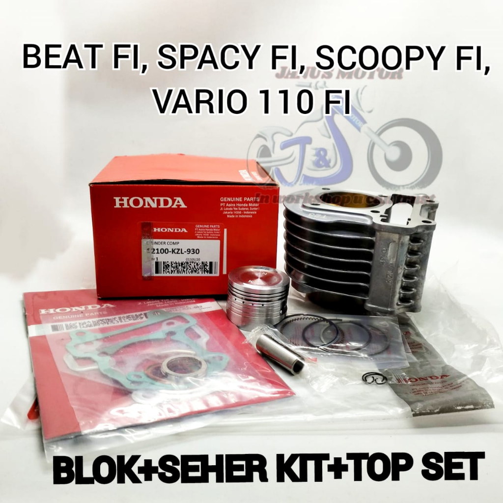 Jual Blok Seher + Piston kit + Top Set Beat Spacy Scoopy Vario 110 FI ...