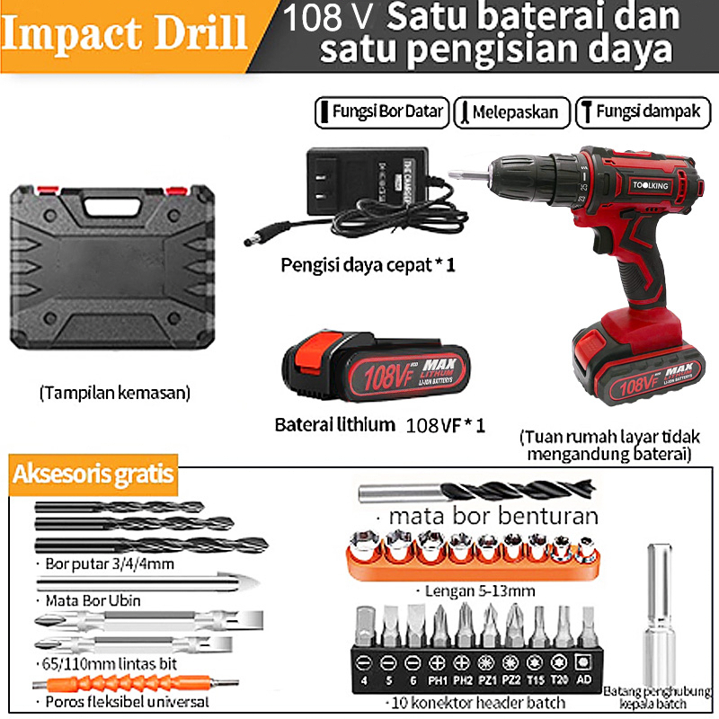 Jual Vf Bor Mesin Elektrik Drill Bor Tanpa Kabel V Bor Listrik Set Bor Tangan Listrik