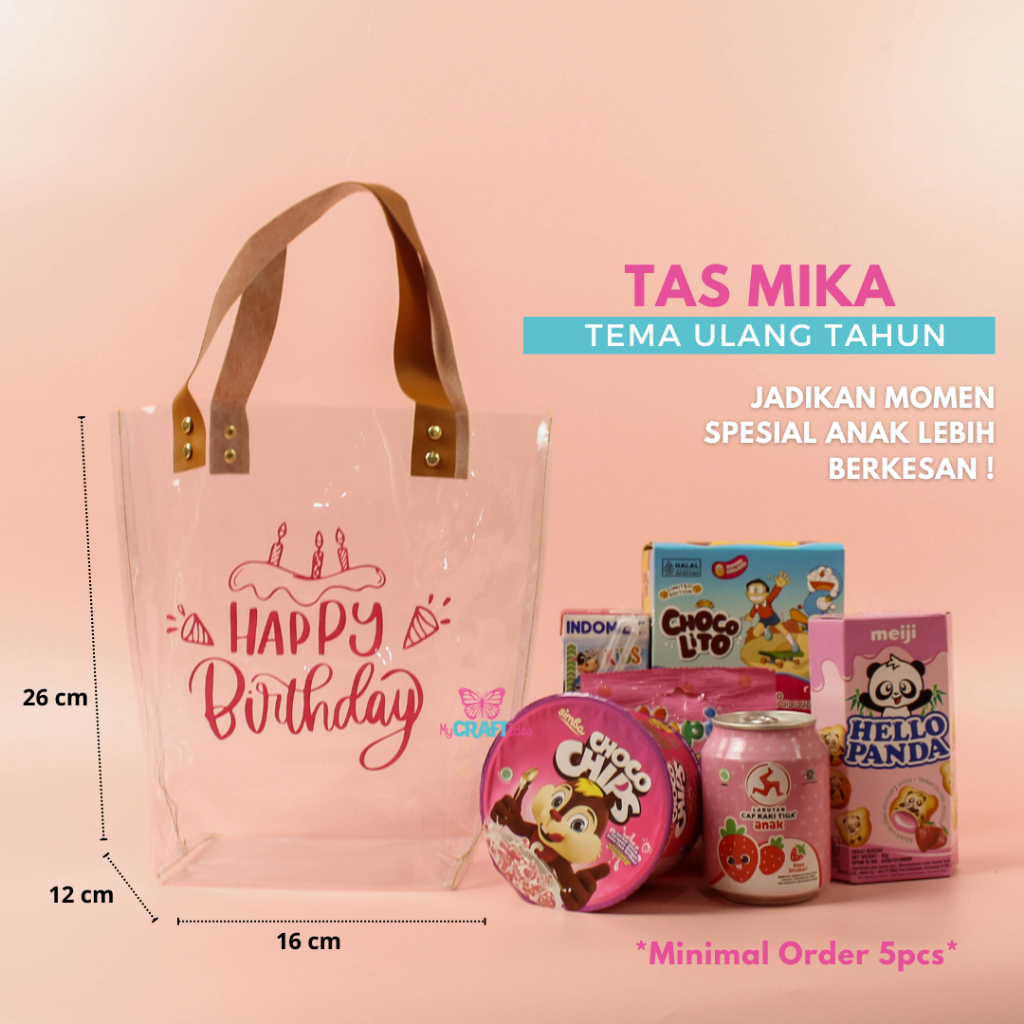 Jual Tas Mika Ulang Tahun Min Order 5 Pcs Ukuran 16x12x26 Tas