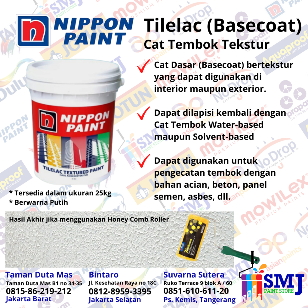 Jual TILELAC TEXTURED PAINT25KG CAT INTERMEDIATE TEKSTUR NIPPON PAINT
