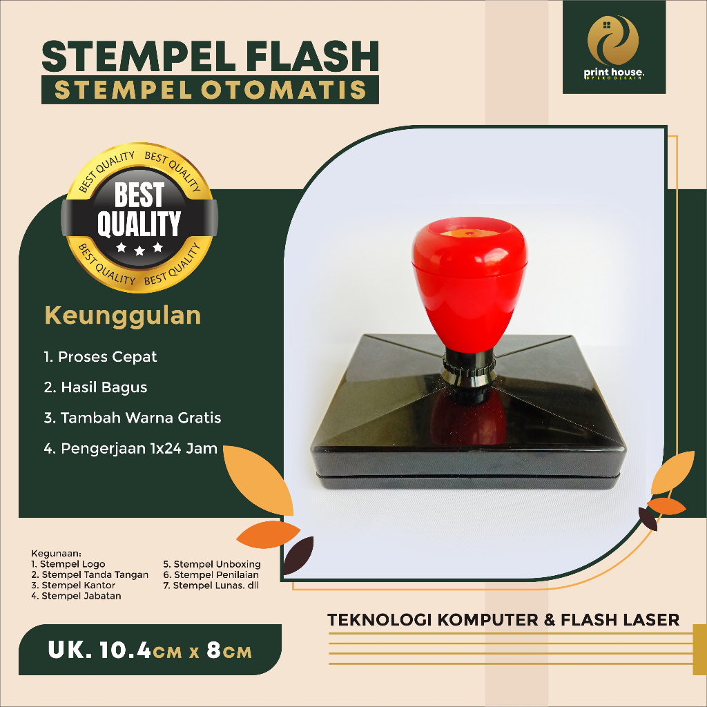 Jual STEMPEL FLASH JUMBO UKURAN 10,4CM X 8CM, STEMPEL OTOMATIS, STEMPEL ...