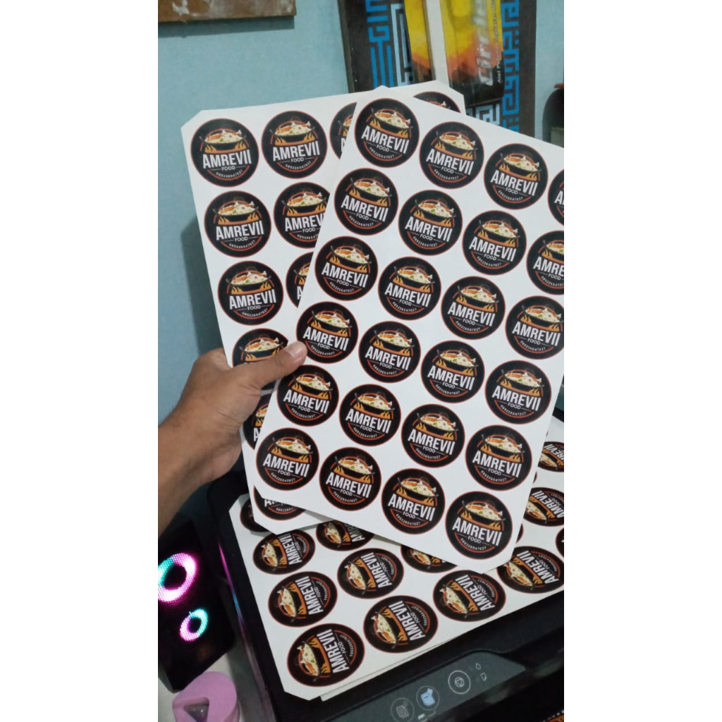 Jual Cetak Stiker Label Makanan Cutting Kiss Cut Sticker Label Anti Air Shopee Indonesia