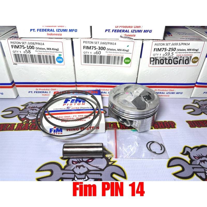 Jual Piston FIM Seher Fim Pin 14 Vixion Mx king Jupiter MX R15 Nmax
