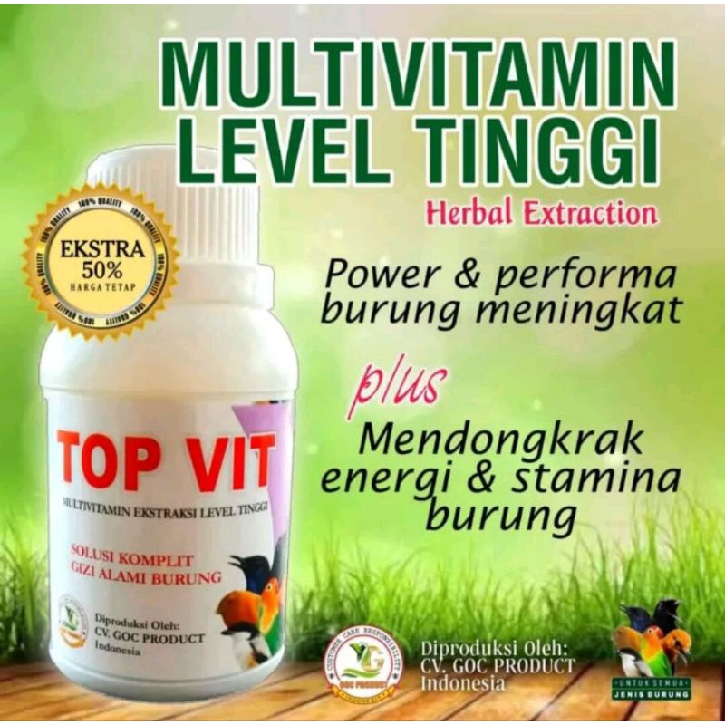Jual Top Vit Multivitamin Dosis Tinggi Solusi Komplit Gizi Alami Burung ...