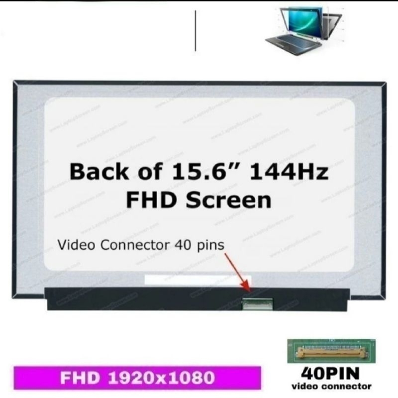 Dalle écran LCD LED 15.6″ Pour ASUS ROG Strix G513QE – FHD 1920×1080, 144Hz, 40 Broches, Neuve