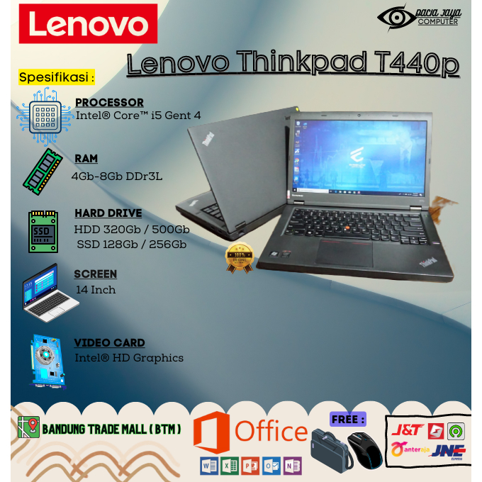 Jual Laptop Lenovo Thinkpad T440p Core I5 Gen 4 Ram 8gb Ssd 256gb Shopee Indonesia