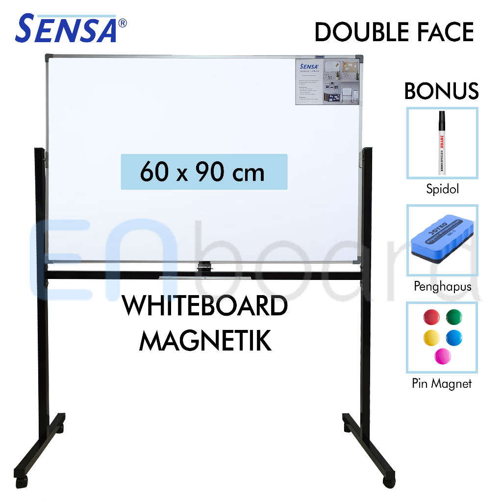 Jual Papan Tulis Whiteboard White Board Standing Magnet Double Face Sensa 60 X 90 Cm Shopee 3176