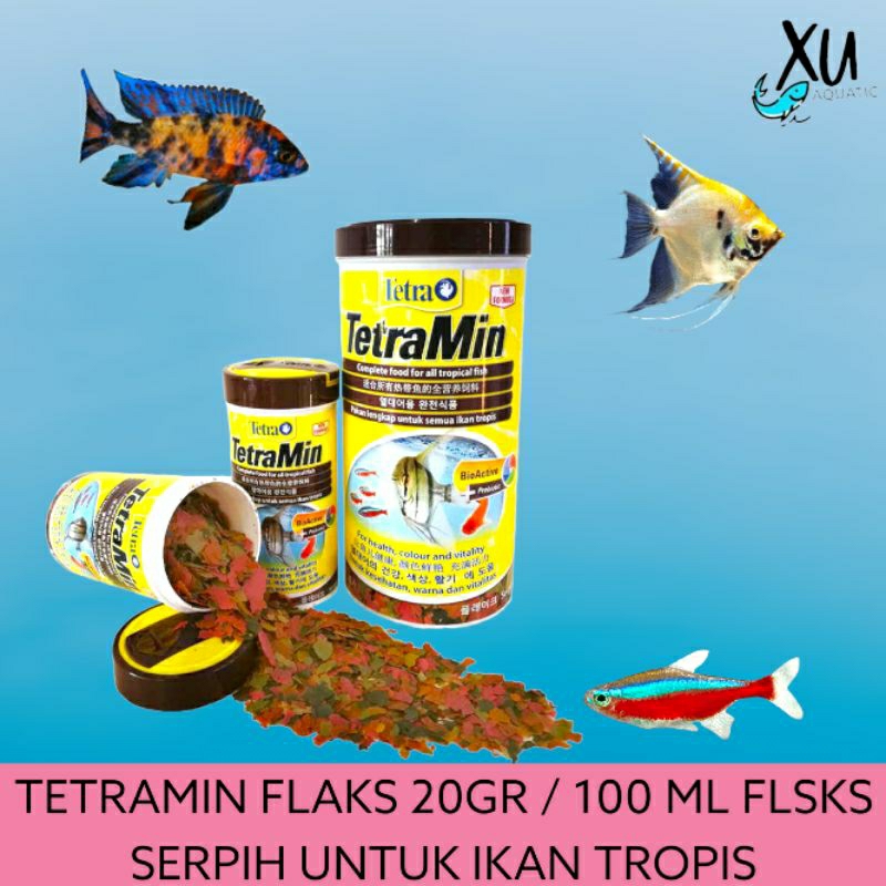 Jual TETRAMIN FLAKES 20GR/100ML FLAKES / SERPIH UNTUK IKAN TROPIS ...