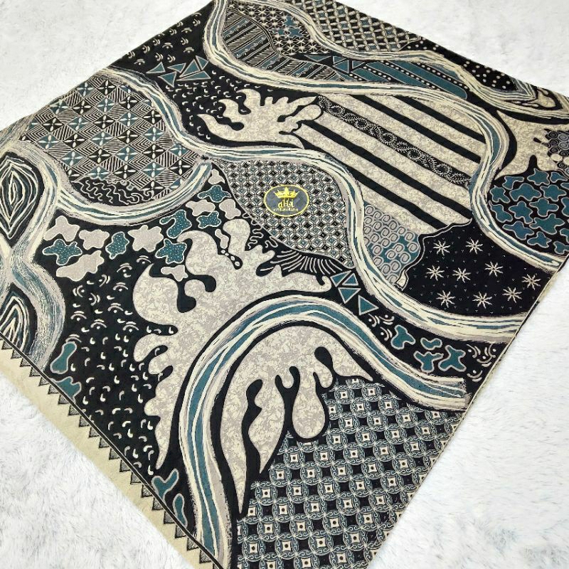 Jual KAIN BATIK DOBBY LASEM LEBAR [warna HITAM combi HIJAU BOTOL] / p x ...