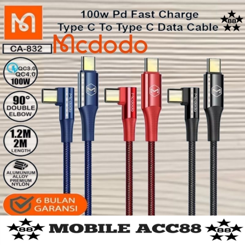 Jual Mcdodo Ca Kabel Data Usb Type C To C W Pd Fast Charging A Shopee Indonesia