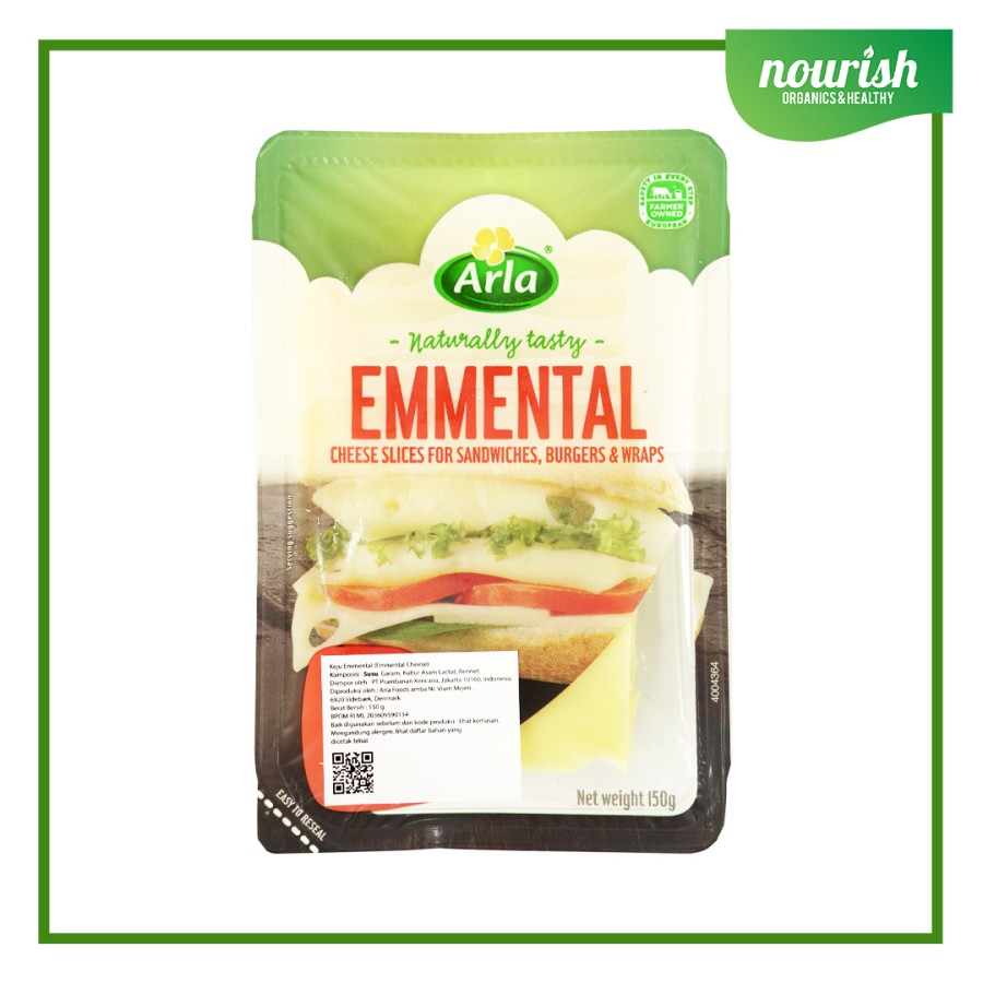 Jual Arla EMMENTAL Cheese Slices / Keju slice, Halal 150g Shopee Indonesia