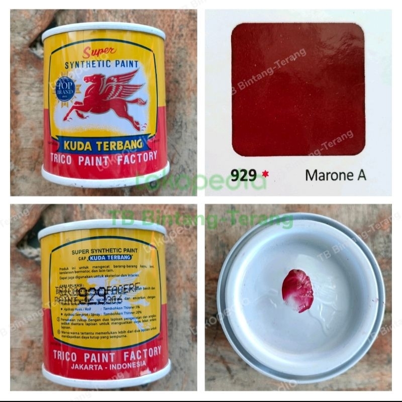 Jual Cat Kuda Terbang Ml Marone A Cat Minyak Besi Kayu Merah Maroon Shopee Indonesia