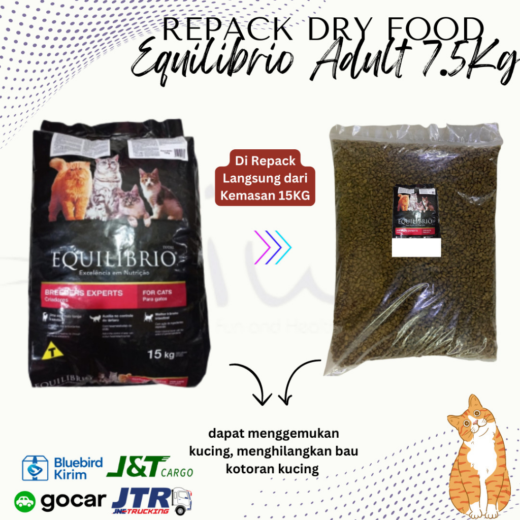Jual KHUSUS EKSPEDISI REPACK EQUILIBRIO ADULT 7,5 KG MAKANAN KUCING ...