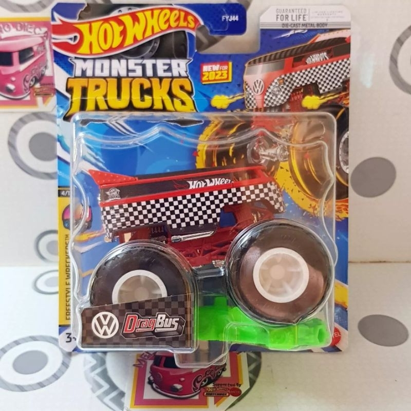 Jual Hot Wheels Monster Trucks Volkswagen Drag Bus Merah VW Dragbus