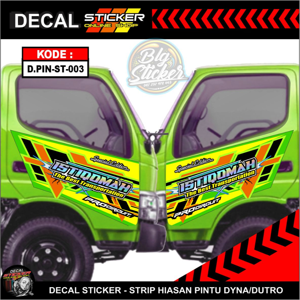 Jual STIKER TRUCK DUTRO DYNA DECAL PRINT STRIP KANAN KIRI PINTU VARIASI ...