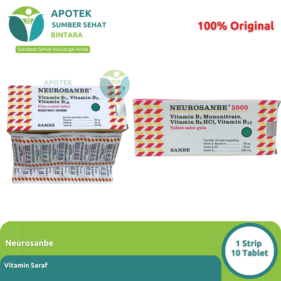 Jual Neurosanbe Vitamin Saraf 1 Strip 10 Tablet | Shopee Indonesia