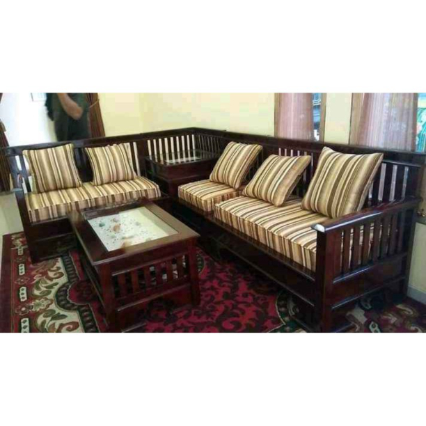 Jual Kursi Tamu Sudut/Pojok Minimalis Jati Murah/Kursi Ruang Tamu Kayu