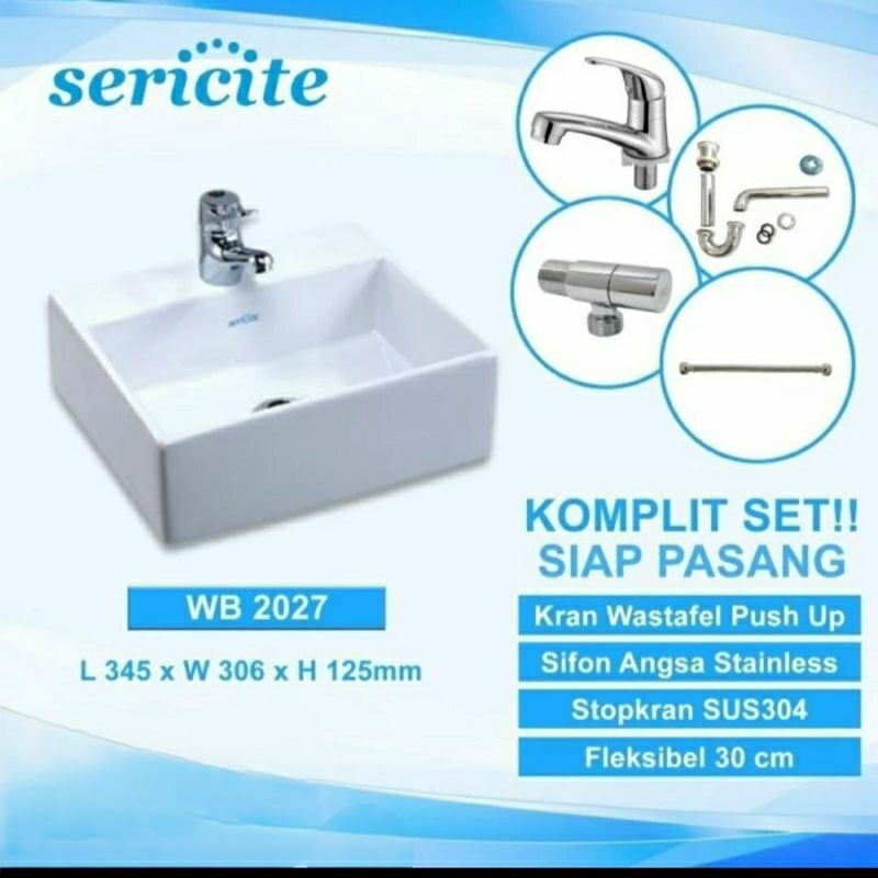 Jual Wastafel Keramik Kotak Sericite 1 Paket Komplit Shopee Indonesia 0068