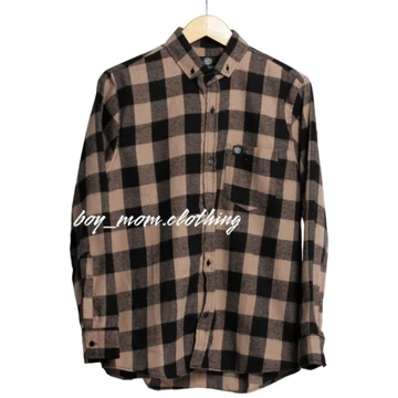 BOY MOM Kemeja Flanel Catur M L XL XXL XXXL XXXXL Unisex Pria Wanita Distro Lengan Panjang