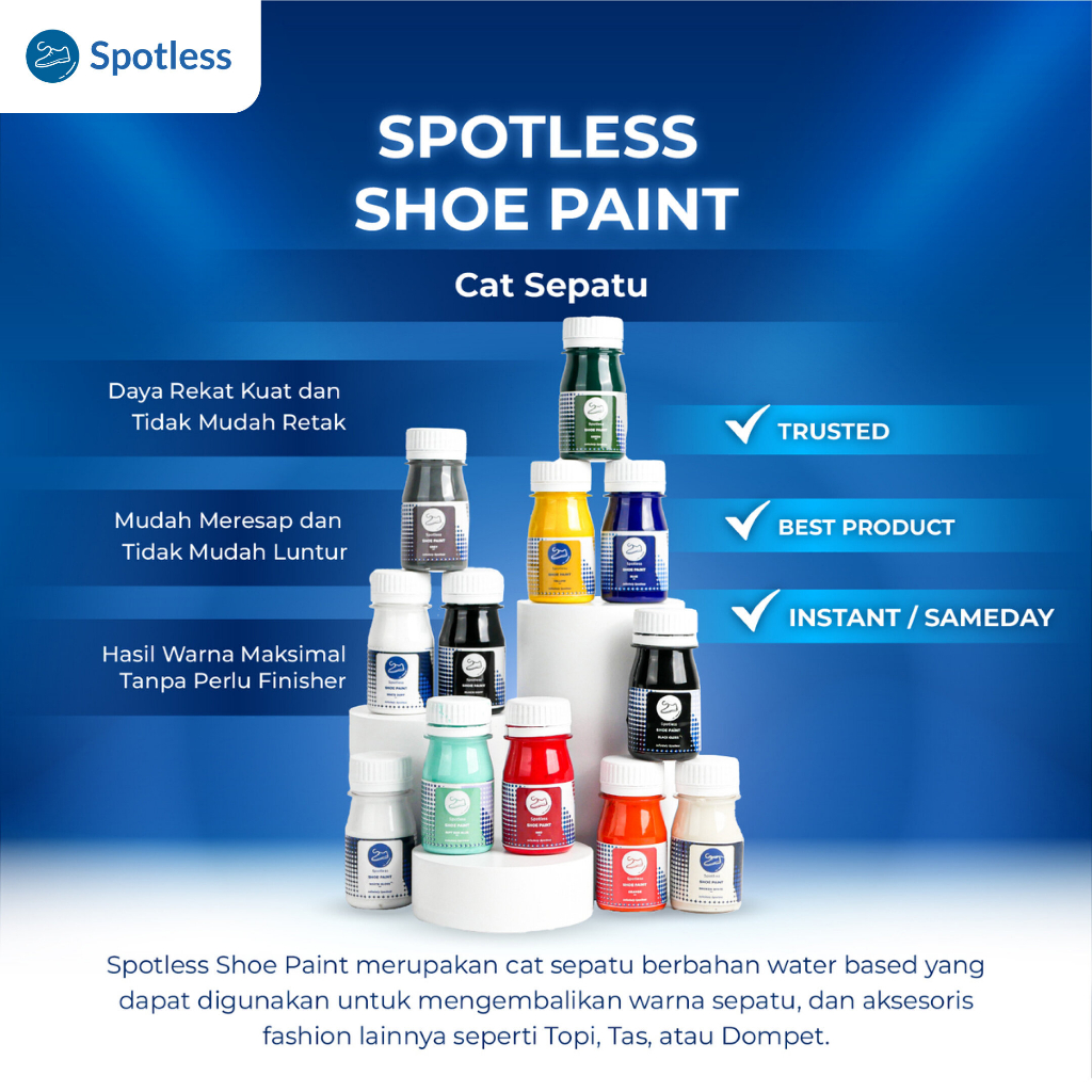 Jual Spotless Shoe Paint Cat Sepatu / Cat Tas Leather Paint / Midsole