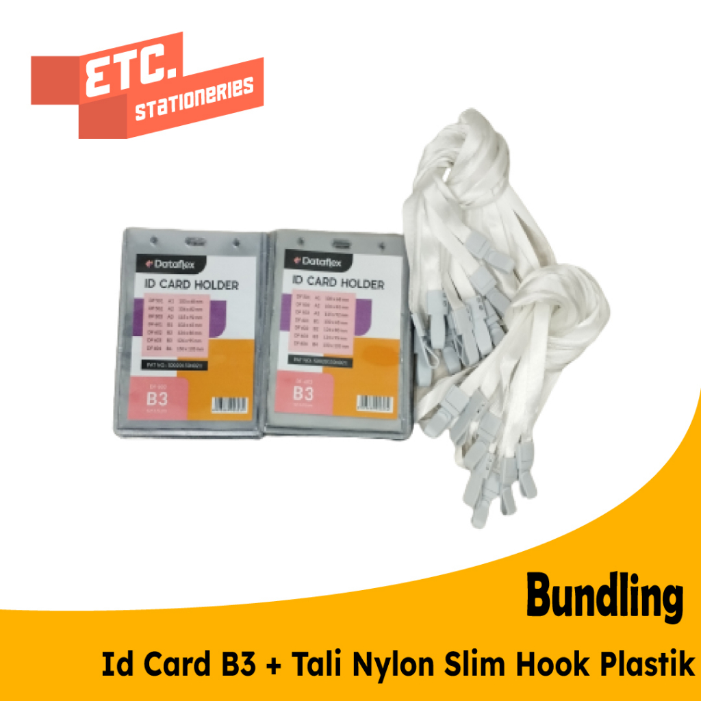 Jual Paket Bundling Id Card B Tali Nylon Slim Hook Plastik Cbt Nylk Shopee Indonesia