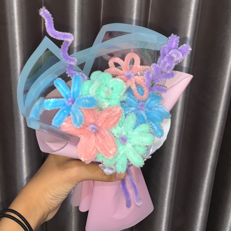 Jual mini bouquet / buket bunga (pipe cleanser/kawat bulu) | Shopee ...