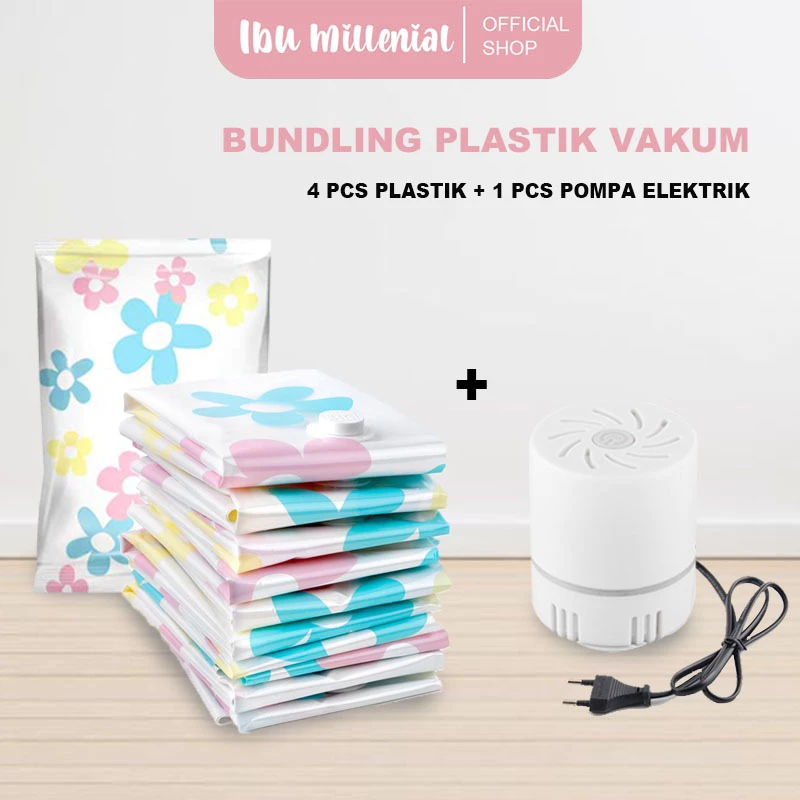 Set Plastik Vacuum + Pompa Listrik