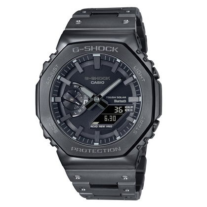 Jam Tangan Casio G shock GM-2100 Full Stainless Dualtime Analog Digital