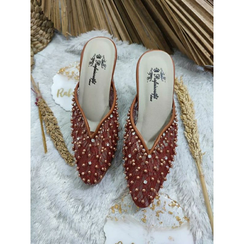 Jual Sepatu wedding pesta Cantik Yasmika Teracota 9cm tahu | Shopee ...