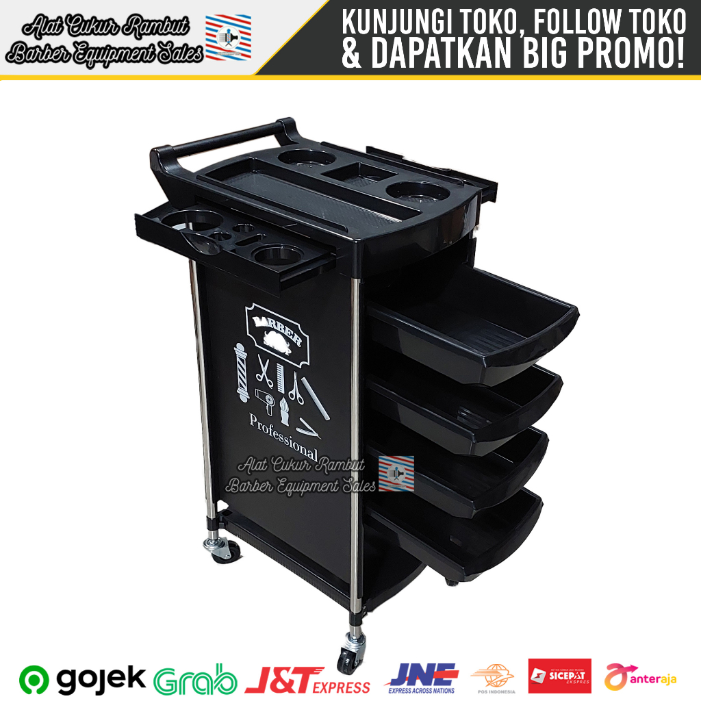 Jual Trolley Trolly Troli Rak Dorong Alat Barber Barbershop Salon Cukur ...