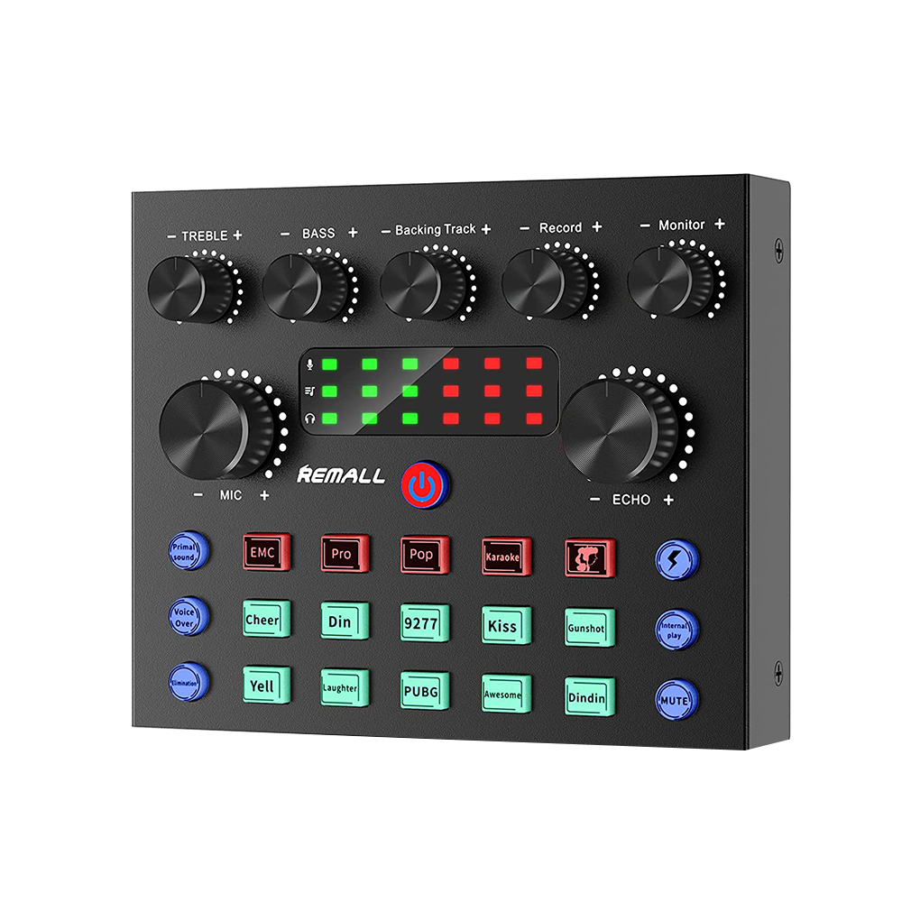 Live Sound Card Audio Mixer, F998 Live geluidskaart Audio Interface met