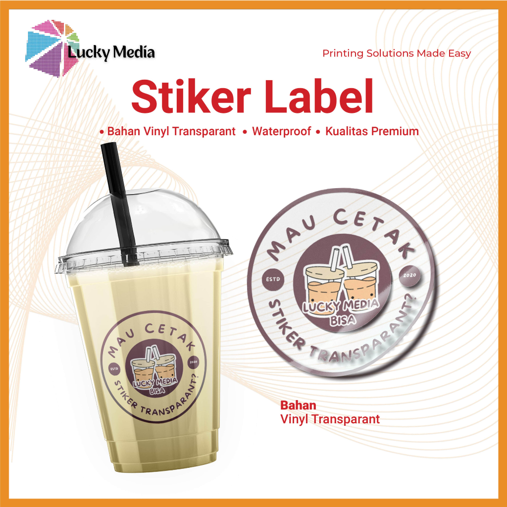 Jual Cetak Sticker Label Custom A Vinyl Transparant Stiker Olshop