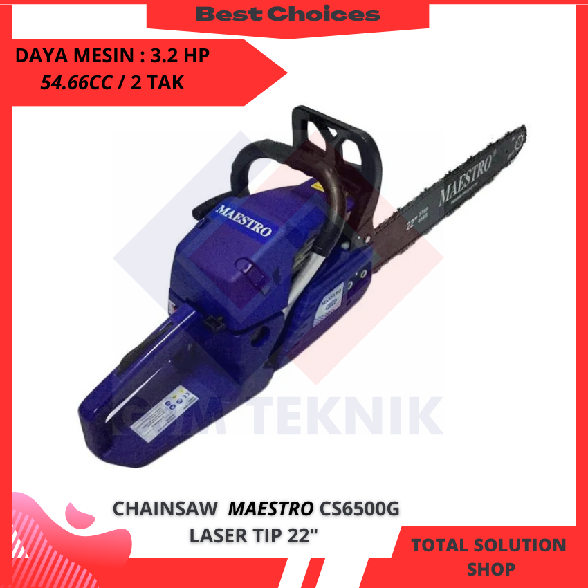 Jual Mesin Gergaji Kayu Chainsaw 22 Inch Maestro Chain Saw CS6500G ...