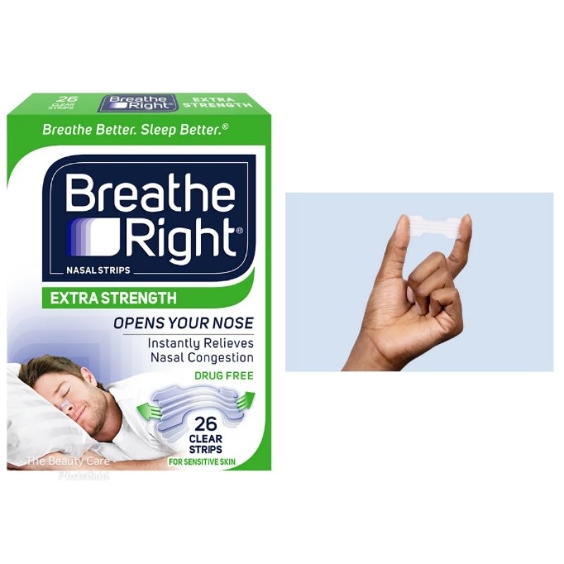 Jual Breath Right Extra Strength Clear Nose Strips 6 strips nasal