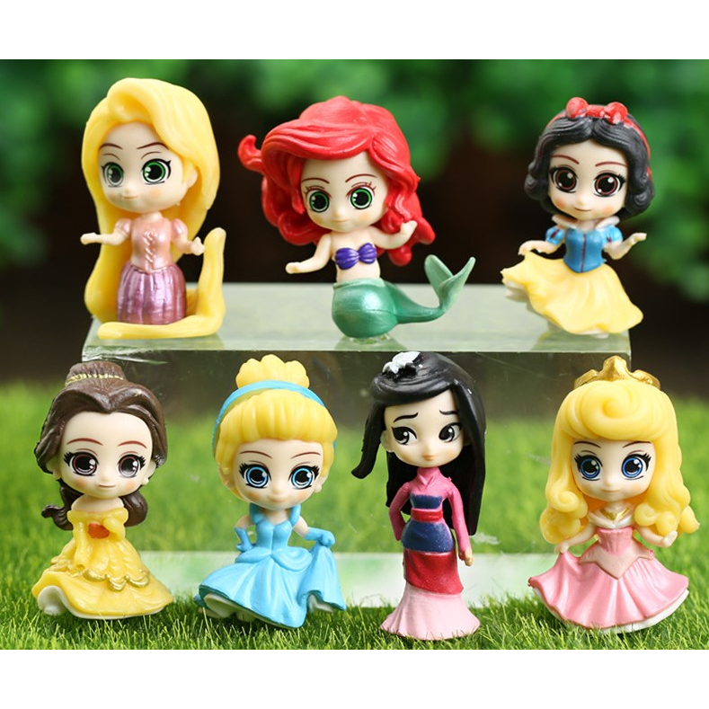 Jual Figure Disney Set Sugirly Princess Cinderella Belle Ariel Set 7 ...