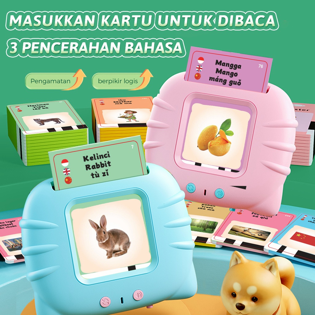 Jual Flash Card Early Education Trilingual Device Kartu bisa berbicara