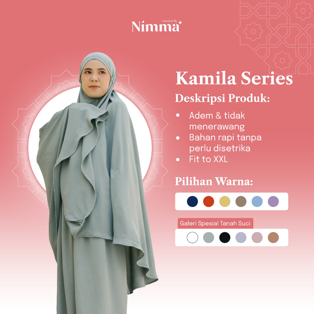 Jual Nimma Kamila Mukena Dewasa Polos All Size Bahan Cey Crinkle