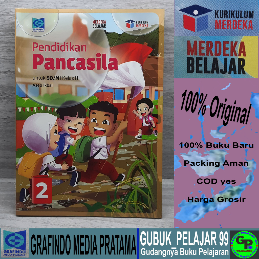 Jual Buku Paket Siswa PENDIDIKAN PANCASILA Kelas 2 SD/MI Kurikulum Merdeka Grafindo Media ...