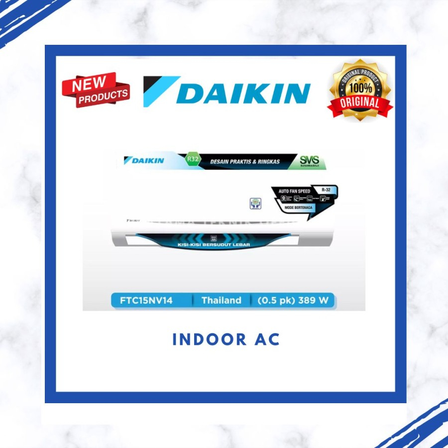 Jual INDOOR AC DAIKIN STANDART NON INVERTER 1/2 PK FTC15NV14 THAILAND