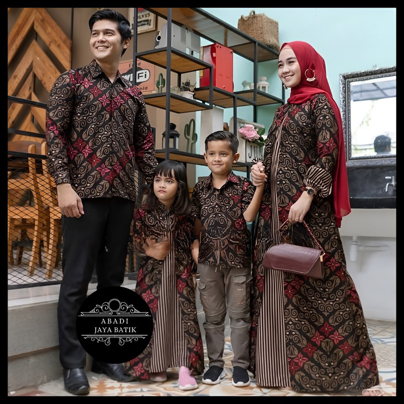 Jual Sarimbit Batik Couple Keluarga New Cardy Series Modern Ayah Ibu