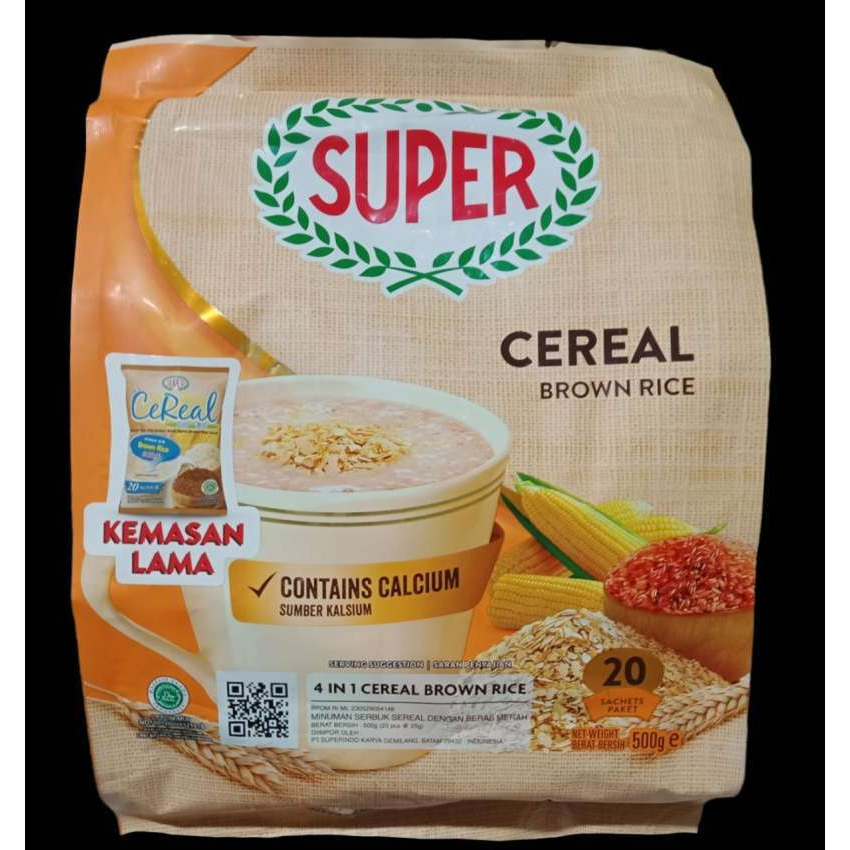 Jual Super Cereal Brown Rice Instant Cereal 4 in 1 Cereal Breakfast Instant Brown Rice Cereal