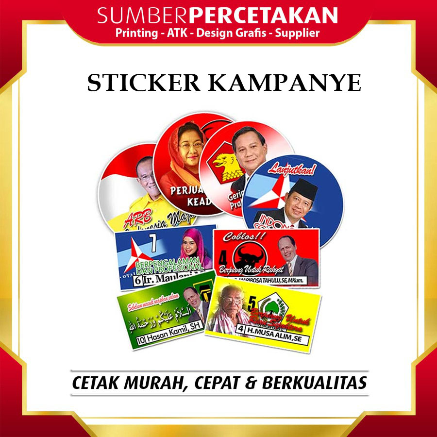 Jual Sticker Caleg/Sticker Kampanye PARTAI PILPRES Desain Custom