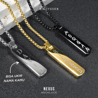 PROJECT NINETYSEVEN - Nexus Necklace - Kalung Pria Wanita Bebas Custom Nama Titanium Anti Karat