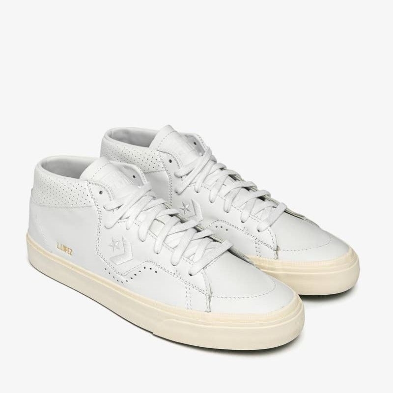Jual Converse Cons Louie Lopez Pro Mid Mono Leather white egret resmi