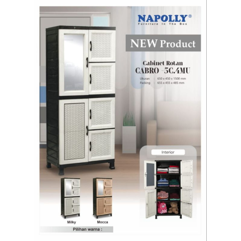 Jual LEMARI NAPOLLY CABINET ROTAN CABRO 5C.4MU ALMARI LEMARI SUSUN ...