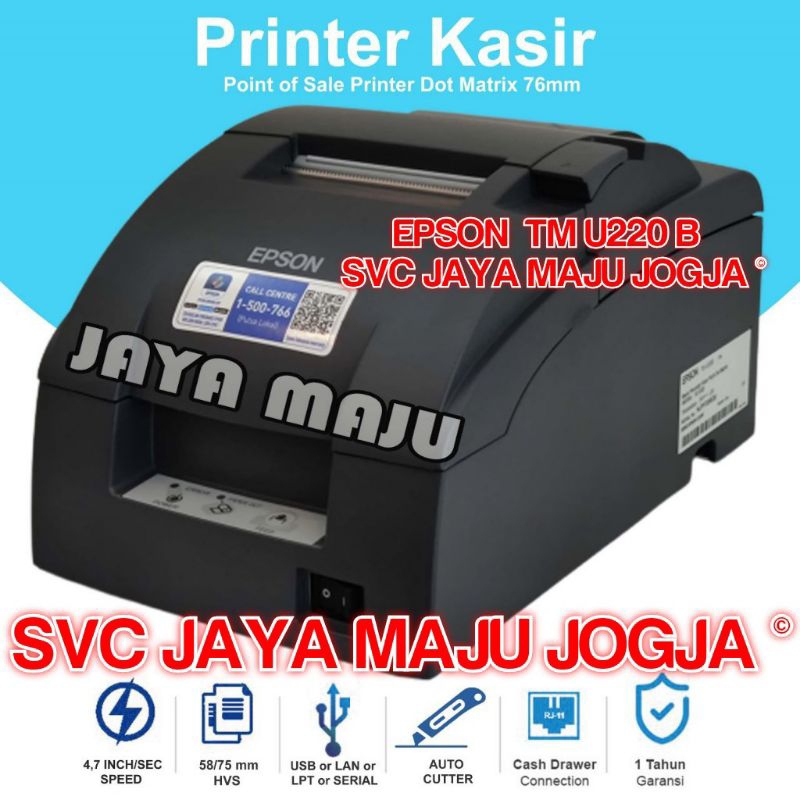 Jual EPSON TM U220 B AUTO CUTTER USB / LAN / LPT PARALLEL / SERIAL