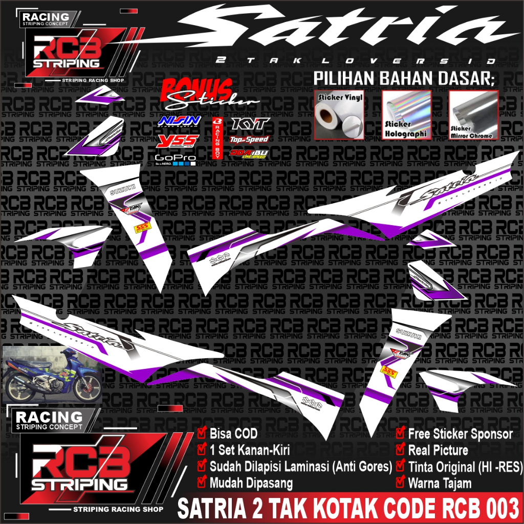Jual Sticker Striping Satria lumba 2 tak Variasi Racing Semi Full ...