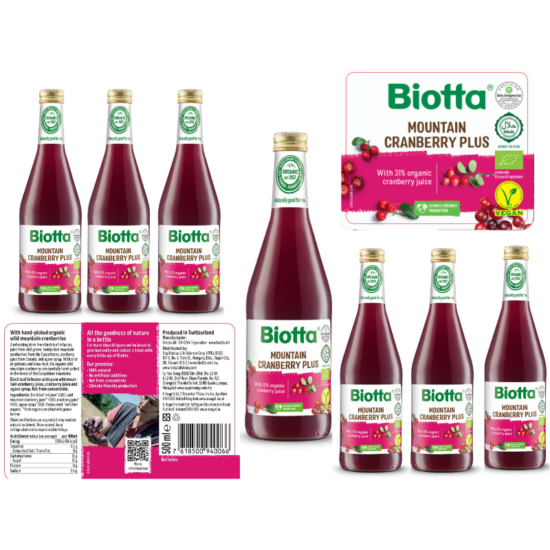Jual Biotta Wild Mountain Cranberry Juice 500ml (100 Alami dan