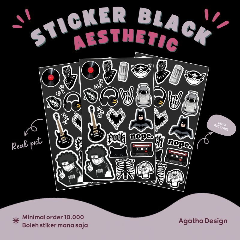 Jual STIKER TEMA HITAM AESTHETIC | STIKER TUMBLR AESTHETIC | Shopee